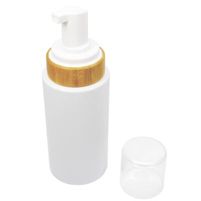 China Non Spill 43mm Liquid Soap Foam Pump With Bamboo For Plastic Bottle for sale