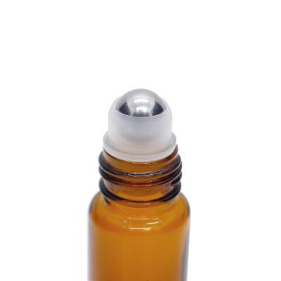 China Cosmetic Amber Glass Bottle 10ml Roll On Bottle With Aluminum Cap for sale