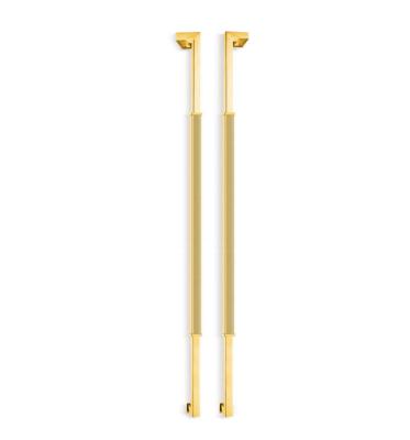 China Square Commercial Minimalist Popular Double Sliding 304 Stainless Steel Side Handle For Glass Door Gold Pull Handle For Hotel for sale