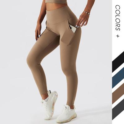 China Breathable GRS manufacturer of recycle repreve womens yoga leggings with pockets sustainable activewear factory for sale