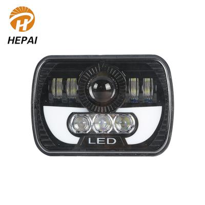 China Hot Selling 65w Square 65w SUV Auto Headlight Waterproof Truck DRL Auto Headlight IP68 7 Inch Auto Headlight Led Work Light for sale