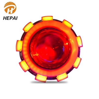 China 12V LED Lamp Angel Eye Motorcycle Projector Lens Car Hard Light Hot Selling Turn Signal Light With Devil Eye for sale