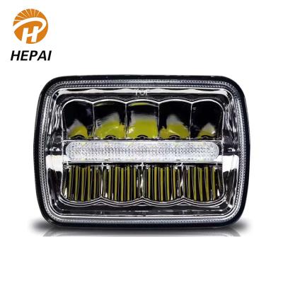 China Low price diecast alloy car black waterproof offroad truck square 45w ip68 7 inch auto led headlight for sale