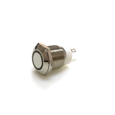 China Mental Push Button Switch Stainless/Brass Nickel Plating/Alumina 12mm Mini Waterproof IP67 for sale