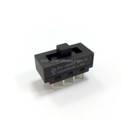 China ALL MATERIALS ARE RoHS COMPLIANT YMD SFD-1-23BAS SMD Slide Contact 8 Terminals 3 Position 10A 250VAC for sale