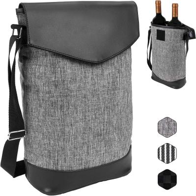 China Custom Insulated Bottle Travel Wine Carrier Bag Wine Cooler Carry Bag for sale