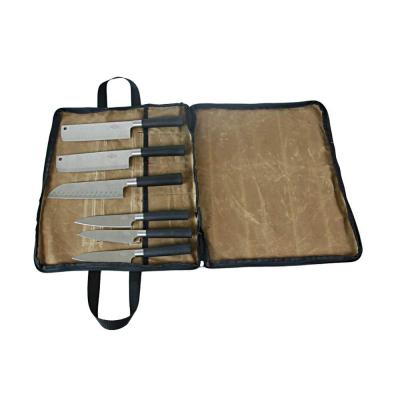 China Tools Holding Chef's Knife Roll Bag Canvas Knife Holder Waxed Home Kitchen Cooking Tools Storage Bag for sale