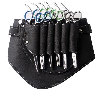 China Multi-functions Professional Leather PU Scissors Hairdressing Tools Bag Hairdressing Scissors Waist Bag for sale