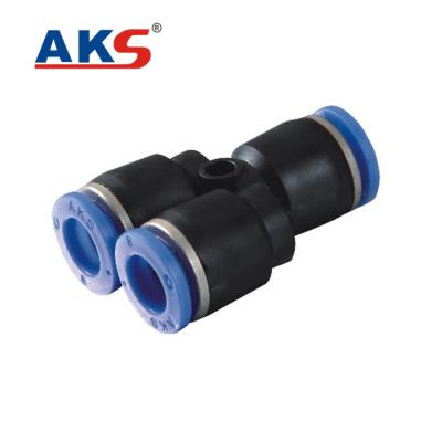 China Plastic Pneumatic PY Plastic Fitting With Unions Y High Quality Quick Connecting Tube Fitting With Hole for sale