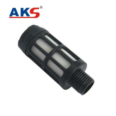 China AKS Machinery Repair Shops Pneumatic Plastic Muffler Air Exhaust Muffler Black Plastic Muffler for sale