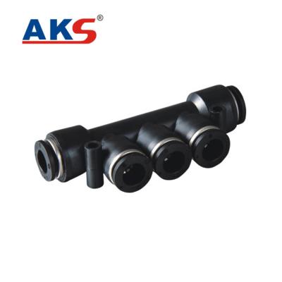 China One Touch Air AKS Diameter Pneumatic Tube Fittings Five Different Unions PK Three Way PK Push Adjustment Plastic Connector for sale