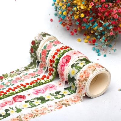 China Waterproof Flowers Die Cut Custom Printed Washi Tape For Decoration for sale