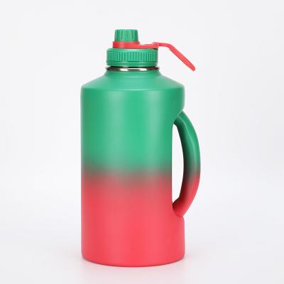 China Factory Direct Sale Viable Bpa Free Gym Water Bottles For Sports With Straw Lid And Steel Handle for sale