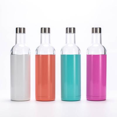 China Viable Double Wall 750ml 304 Stainless Steel Vacuum Insulated Cheap Wine Bottles for sale