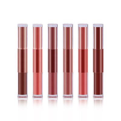 China Velvet Waterproof Nude Soft Long Lasting Matte 2 In 1 Liquid Lipstick And Lip Gloss for sale