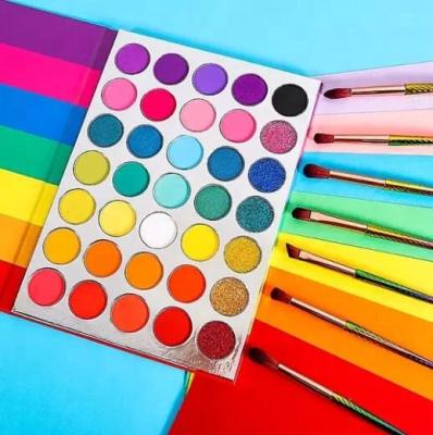 China Waterproof No Logo Eyeshadow Palette Holographic Eyeshadow Palette Rainbow Eyeshadow Palette for sale