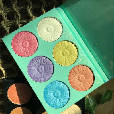 China High Dye Highlighter Bar Waterproof Makeup Palette Custom Private Logo Pressed Powder Highlighter Palette for sale