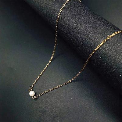 China CLASSIC High Quality Clavicle Chain Necklace Women Necklace Round Beads Paper Clip Round Shape Beads Pendant Necklace for sale