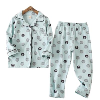 China Cotton 100% 2022 Autumn New Cartoon Love Print Animal Line Pajamas Sleep Pants Two Sets for sale