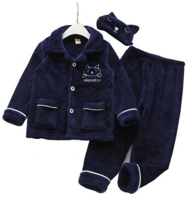 China Polyester / Cotton Flannel Kids Thermal Pajamas Set Homewear for sale