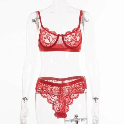 China Antibacterial Lace Underwear Seamless Women's Bra Set New Product Lace Bra New for sale