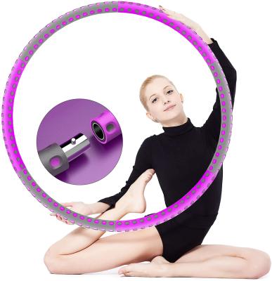 China 2021 Stainless Steel Polynesian Dance Loop Ring Hoop 2021 Purple Metal Foam + Flexible Aluminum Band Set Adjustable 8 Sections Stainless Steel Polynesian Dance Hoops for sale