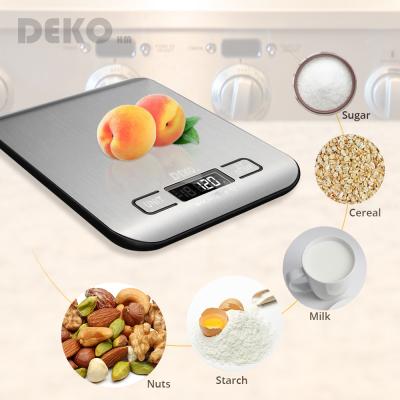 China Weight Measuring Dekohm Stainless Steel 5kg Food Gram Scale Small Household Kitchen Scale With LCD Display for sale