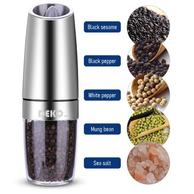 China Viable High Quality Ceramic Glass Steel Spice Grinders Gravity Core DEKOhm Sea Salt Electric Pepper Grinder for sale