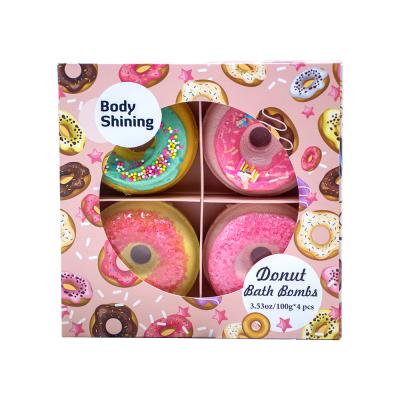 China 2019 Hot Selling Wholesale Cute Rich Foams Bath Spa Gift Cute Body Donut Bath Bombs Set for sale