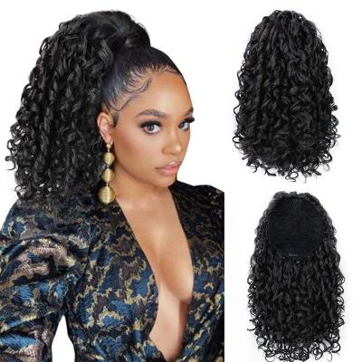 China Wholesale Hair Decoration Cuticle Aligned Chemical Fiber Stretch Mesh Wig Female Small Ponytail Wig Paste Ponytail Hair Extensions for sale