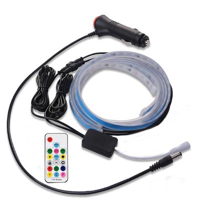 China led strip car decoration 4pcs 48 led car atmosphere 12v interior tiras ble led strip with app car strip light remote underbody for sale