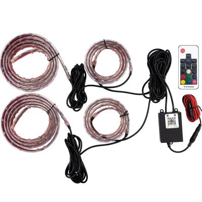 China Factory Price 5050 RGB Led Strip Light Car Interior Ble Remote App Control Battery Cable App Car Strip Light Underbody Strip Light for sale