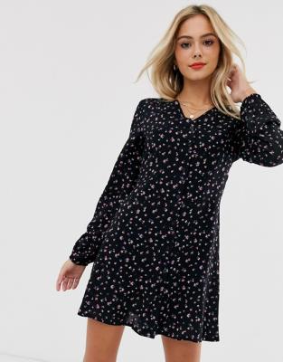 China Breathable Streetwear Long Sleeve Tea Dress in Vintage Boho Disheveled Floral Casual Dresses for sale