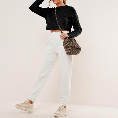 China Breathable Women Clothing Sweaters Super Basic Big Black Cropped Knitted Sweater for sale