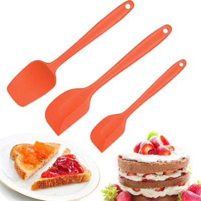 China Kitchen Viable Heat Resistant Rubber Instrument Set Non-Stick Silicone Spatula 3 Pcs Silicone Spatula Set for sale