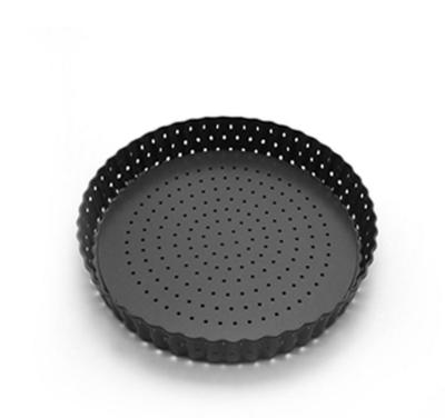 China Viable Crisper Pan Carbon Steel Pizza Pan Tray Pizza Pan With Holes Non-stick 8IN Pizza Pan for sale