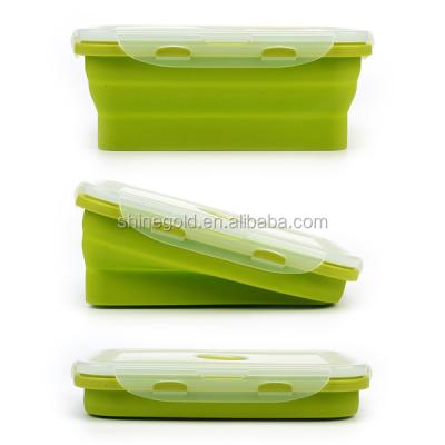 China Amazon Silicone Foldable Bento Box Lunch Box Viable Hot Selling Lunch Box for sale