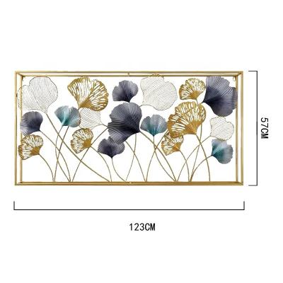 China Large Ginkgo Metal Sheet Handmade Decorative Design Wall Hanging Home Decor Art and Craft for sale