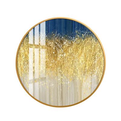 China Crystal Modern Abstract Minimalist Decorative Circular Wall Painting for sale