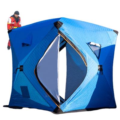 China Large Space Outdoor Portable Pop Up Insulated Ice Fishing Shelter Tent Ice Fishing Glamping Tents for sale