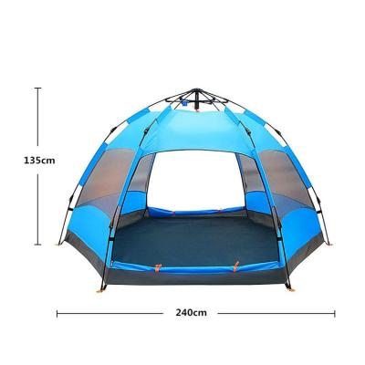 China Portable 3-4 Person Outdoor Pop Up Tent 2 Door Family Camping Tent 4 Door Folding Waterproof Instant Window for sale