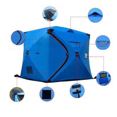 China Wholesale Portable Ice Cube Tent Large Space Outdoor Ice Fishing Tent Winter Warm Tent for sale