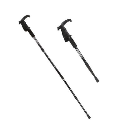 China Outdoor Camping Hiking Foldable Aluminum Crutch Trekking Pole Travel Nordic Canes Walking Pole Alpenstock Trekking for sale