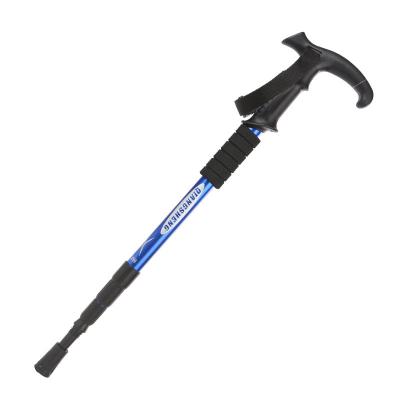 China 2021 Outdoor Camping Hiking Travel Lightweight 4 Sections PVC T-Handle Telescopic Shockproof Non-Slip Alpenstock for sale