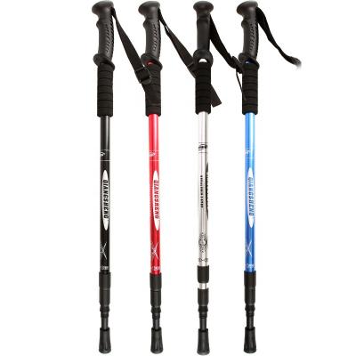 China High Quality Adjustable Hiking Traveling Strong Aluminum Lightweight Folding Trekking Walking Canes Outdoor Camping Poles for sale