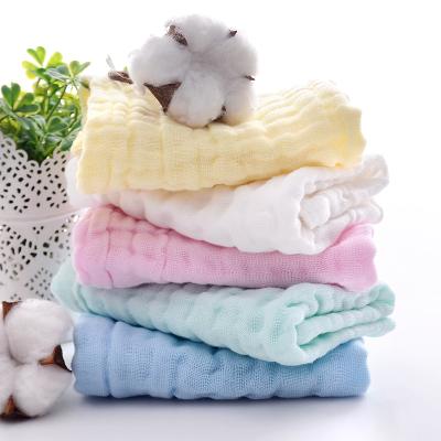 China Child Safe Absorbent Newborn Baby Towel Muslin Face Cloth 10X10 Inches Super Soft Baby Cotton Muslin Washcloths For Sensitive Skin for sale