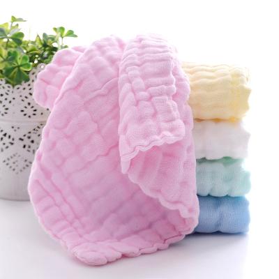 China Gauze Baby Grade Face Towel Soft Newborn Wash Cloth Baby Muslin Towel Cotton Crepe Towel Place Towel Child Safe Saliva for sale