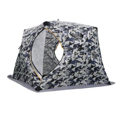 China High Quality Large Space 3-4 Person Pop Up Winter Ice Cube Fishing Shelter Tent To Keep Warm for sale