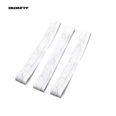 China Anti-Slip Elastic Fabric 2Inches White Marble Patterned Hip Band Set for sale