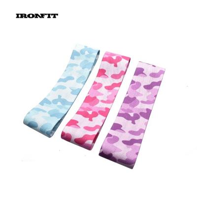 China 3 Resistance Levels For Choice 3 Levels Pink Camouflage Fabric Resistance Bands Hip Circle for sale